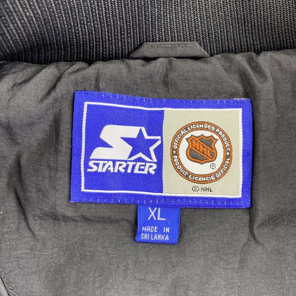 VTG Philadelphia Flyers Jacket Mens XL Black Starter 90s NHL Sports Puffer Coat - Picture 2 of 16